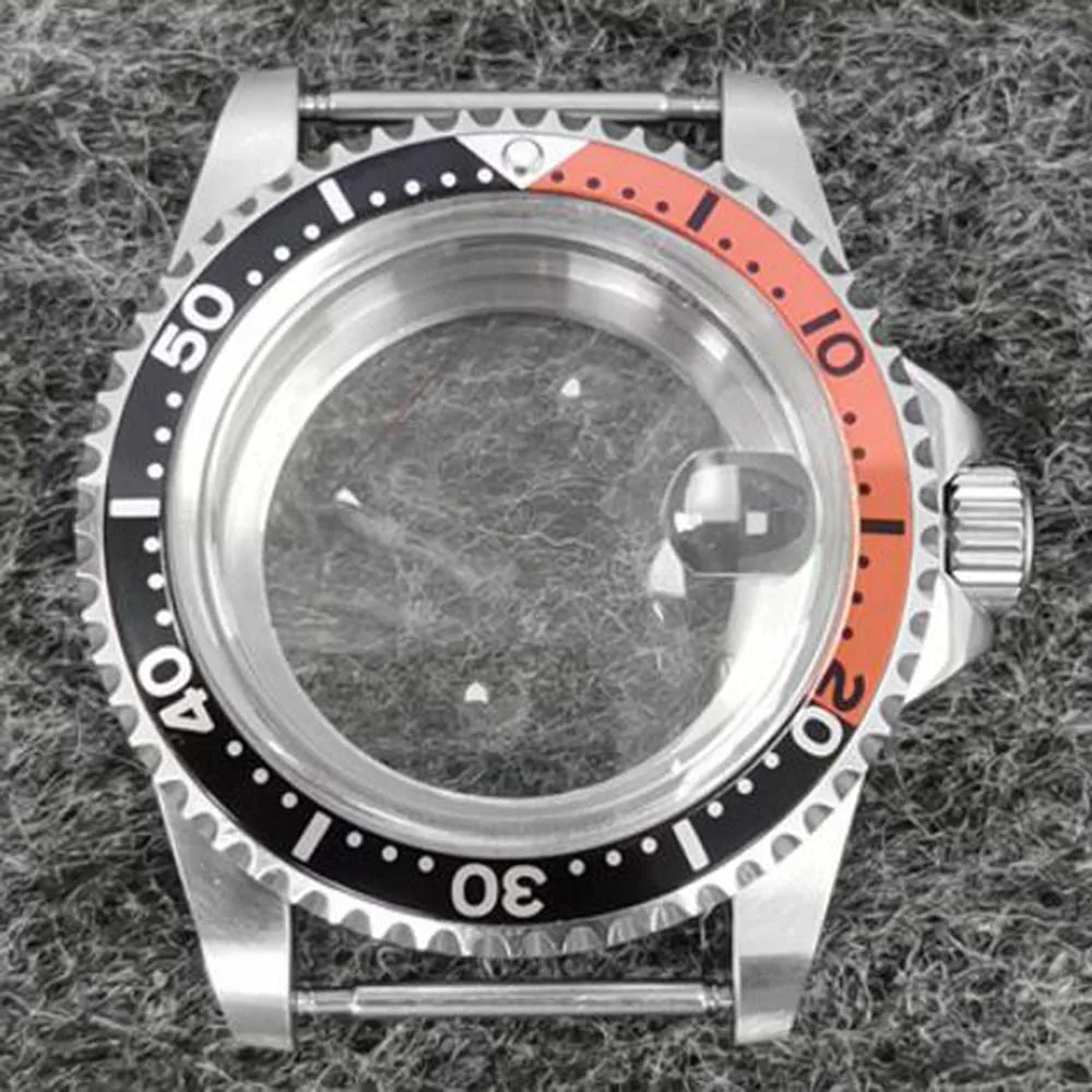 

New 39.5mm Retro Watch Case Bidirectional Bezel Acrylic Magnifying Glass Transparent Bottom Case for NH35 NH36 NH34GMT Movement