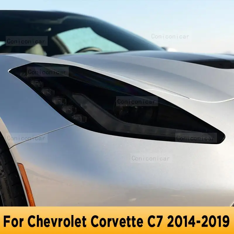 

Защитный оттенок для автомобильных фар, Черная защитная пленка против царапин, наклейки из ТПУ для Chevrolet Corvette C7 2014-2019, аксессуары