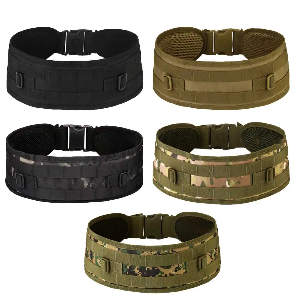 

Airsoft Wide Belt with Buckle Thickening Multi-purpose Hook Waistband Duty Outer Girdle Extended Wear-resistant Brown