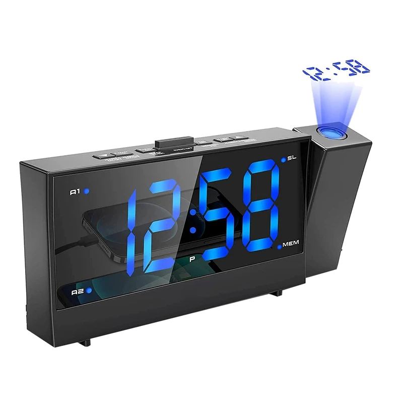 For Bedroom, Digital Alarm Clock Radio With 0-100% Dimmer An