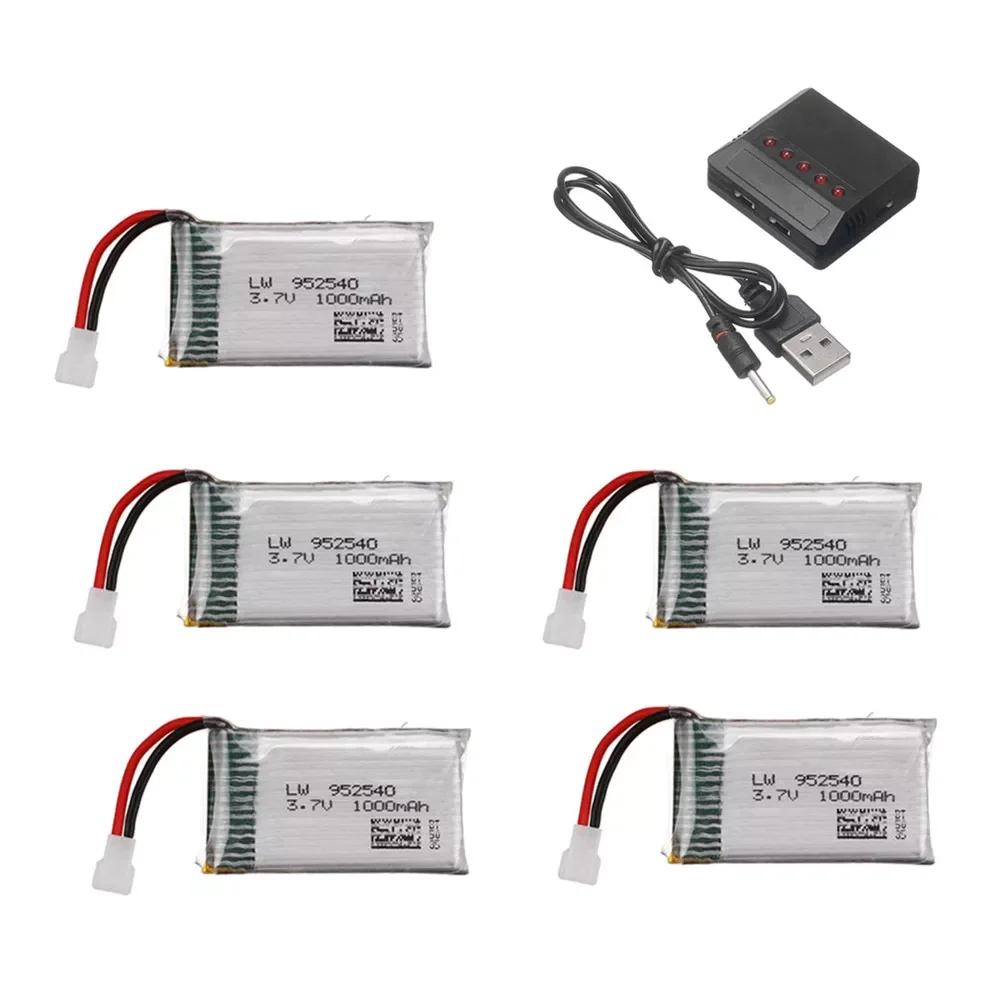 

3.7v Battery for Syma X5 X5C X5SC X5SW TK M68 MJX X705C SG600 RC Drone Spare Part 3.7V 1000mAh 952540 Lipo Battery Charger Set