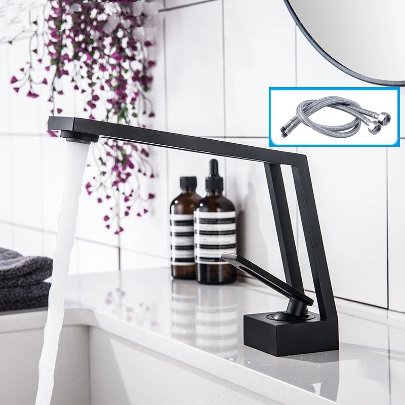 

2020 Novel Copper Single Hole Bathroom Faucet Hollow Personality Modeling Basin Basin Basin Faucet Cold and Hot Water Tap