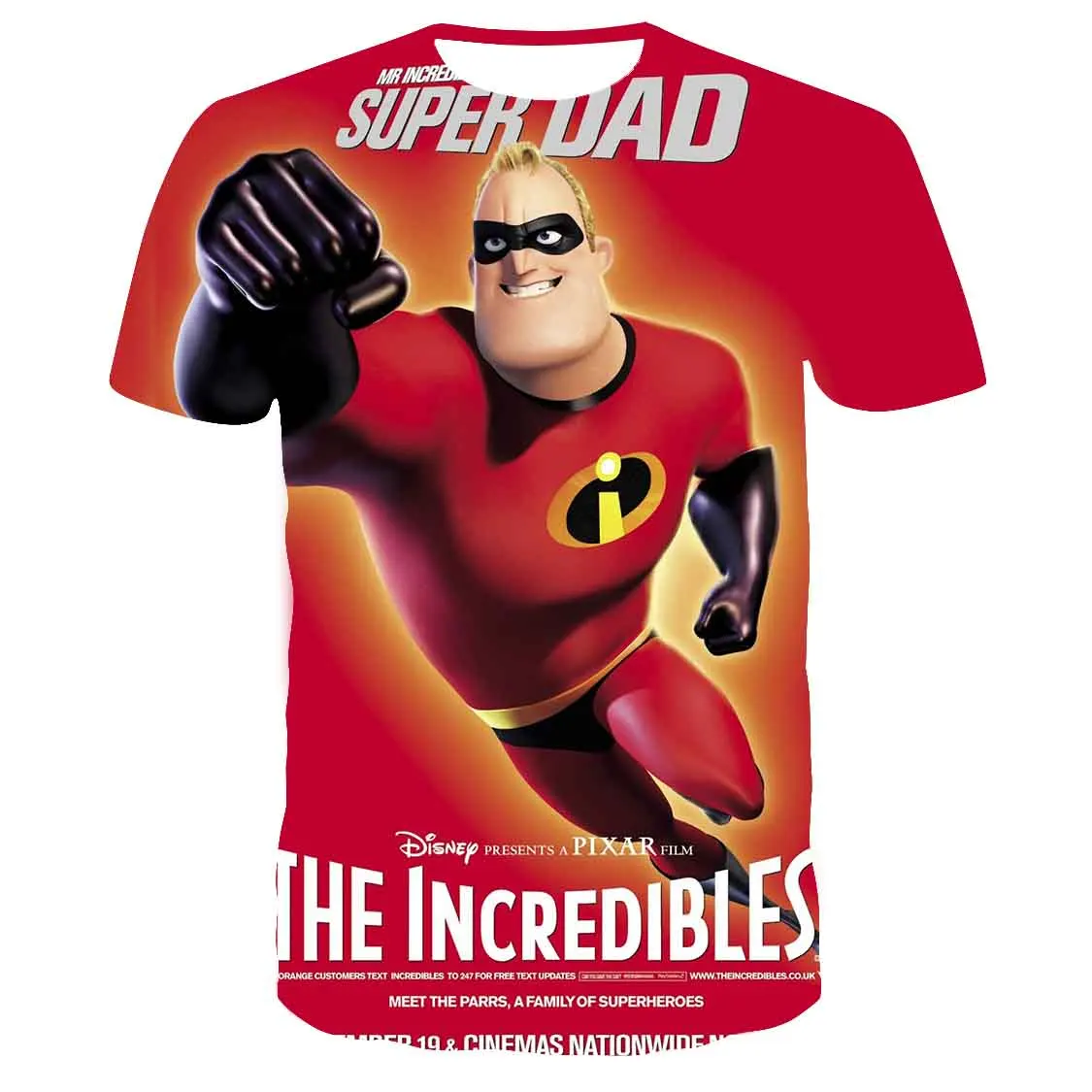 

Disney The Incredibles T Shirt Kids Streetwear Short Sleeve Children's Tshirts Boys Girls Tops Men Women Clothing T-shirt