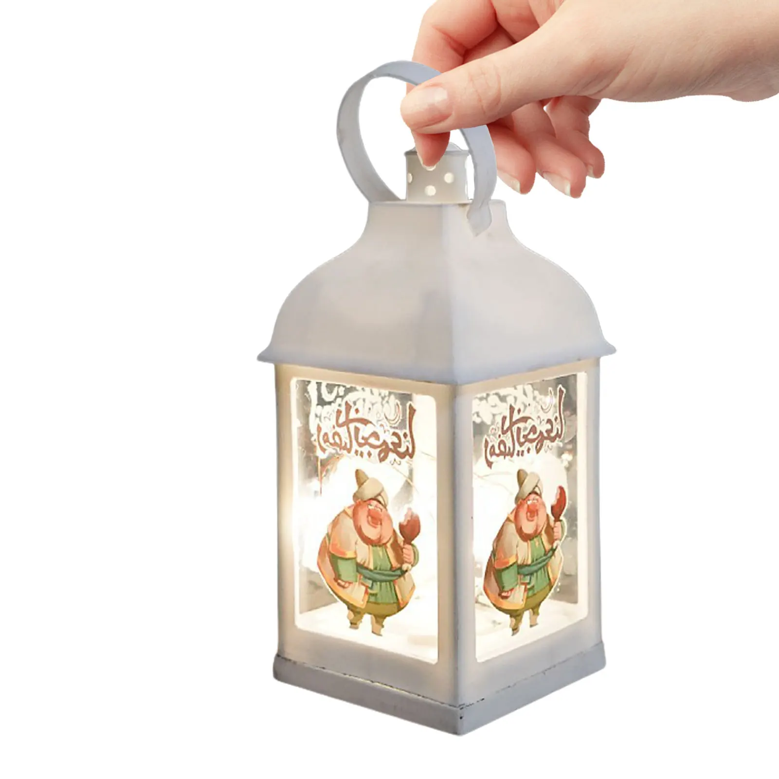 

Ramadan Mubarak Lights 8.5in White LED Ramadan Lights Battery Operated Eid Table Decoration Night Light Mubarak Islam Decorative