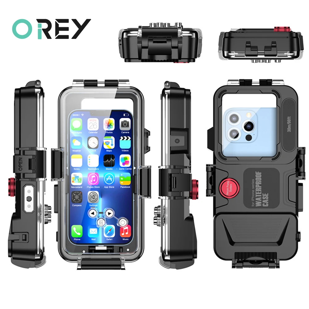 30M 98FT Universal Professional Diving Phone Case For iPhone 14 13 12 11 Pro Max XR X XS Max 8 Depth Underwater Waterproof Cover