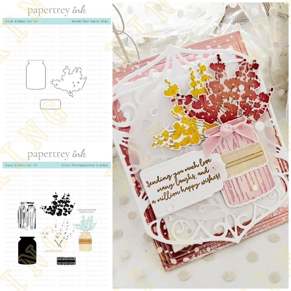 

Vase Collection Metal Cutting Dies Clear Stamps Scrapbook Diary Secoration Embossing Stencil Template Diy Greeting Card Handmade