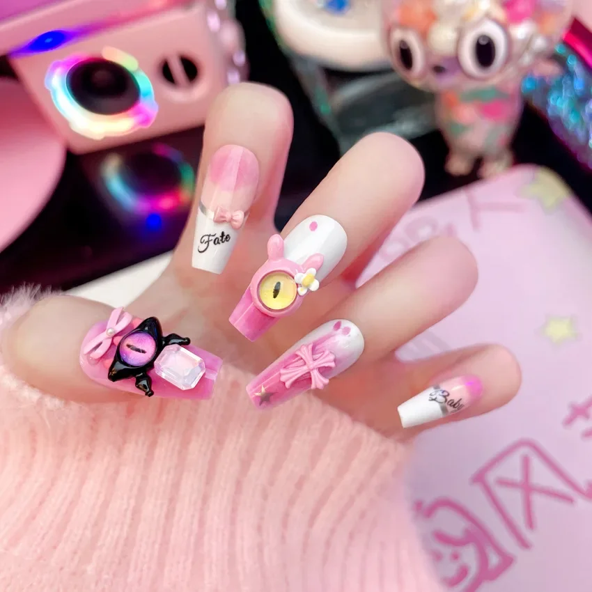 Допамин Imp дизайн ногтей готовый маникюр маленький монстр крокодил крест съемные