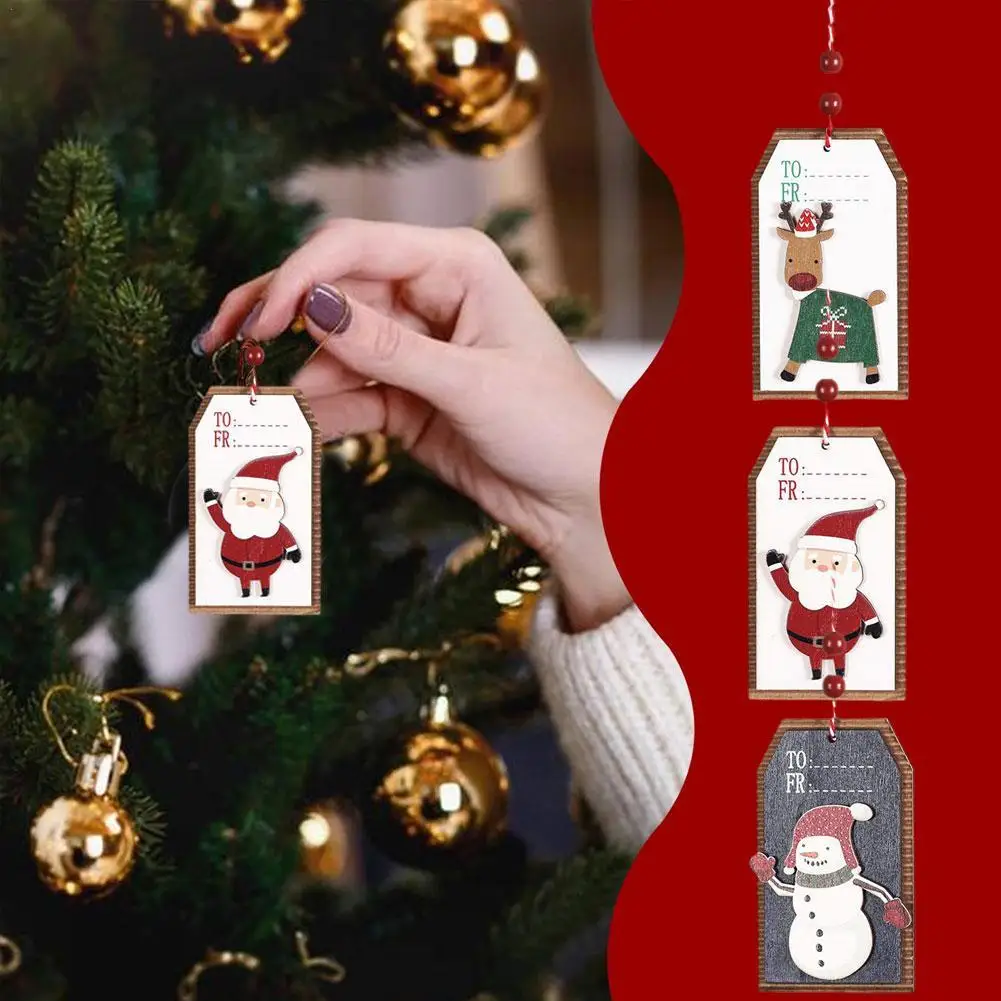

Christmas Christmas Tree Small Pendant Wooden Sign Old Man Snowman Deer Hanging Fireplace Ornaments Decorations