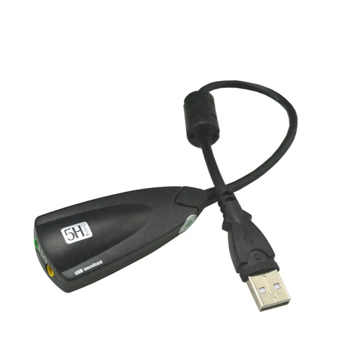 Фото 5X Внешняя USB-звуковая карта 7.1, адаптер 5HV2, 3D-аудио, микрофон для гарнитуры 3,5 мм для ноутбуков и настольных ПК №2