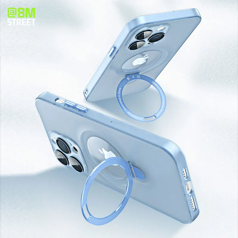 

Finger Ring Holder Magnetic Stand Bracket Case For iPhone 11 13 12 14 Pro Max Samsung S23 Plus Ultra Glass Lens Matte Back Cover