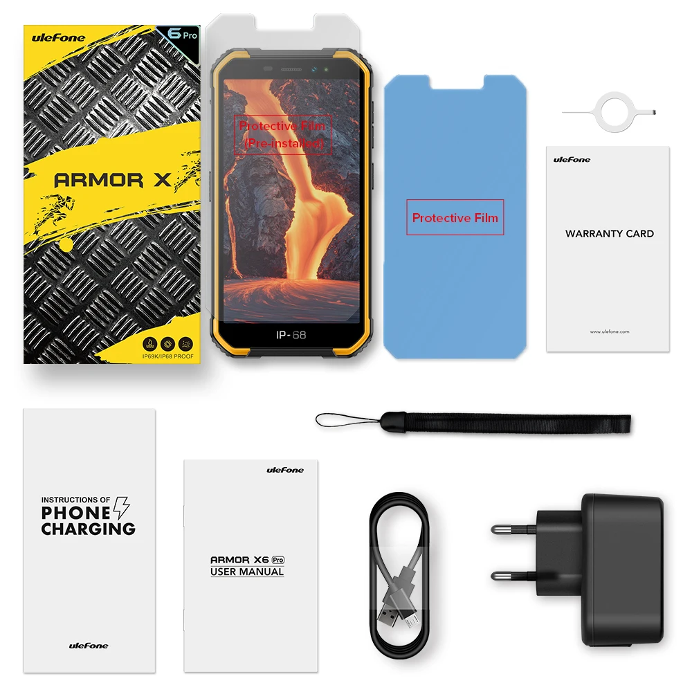 Ulefone Armor X6 Pro Rugged Phone Cellphone IP68 Waterproof Android 12 Smartphone 5.0 Inch 4000mAh Mobile Phone 4GB 32GB MTK6761