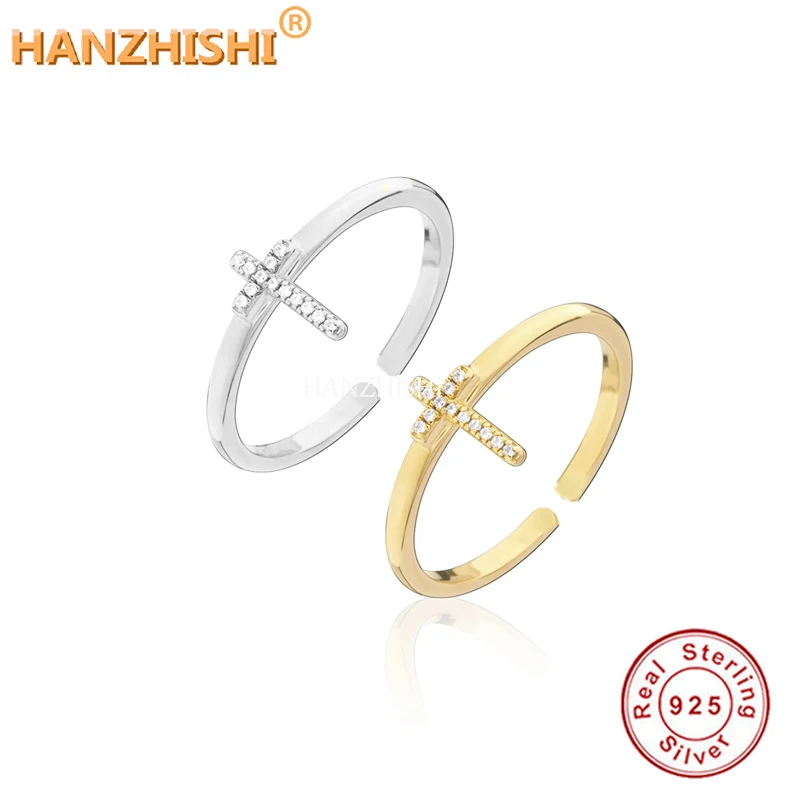 

Женские регулируемые кольца из серебра 925 пробы, с крестом