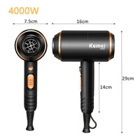 kemei professional hair dryer strong power 4000w ionic blow dryers electric hairdressing equipment hair styler modeling tools