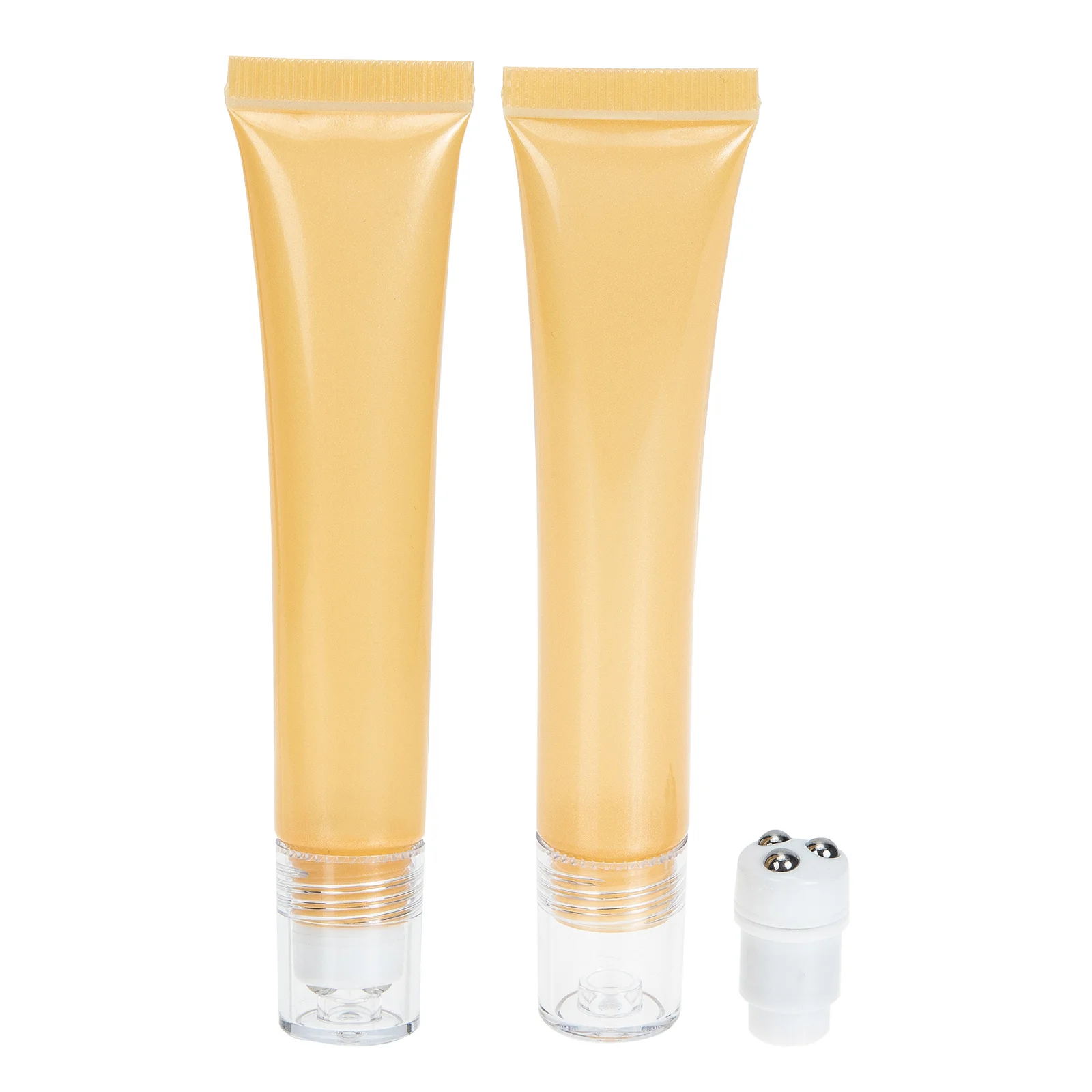 

2 Pcs Silicone Gel Tube Bottle Cosmetics Roller Cream Dispenser Ball Plastic Balls Essential Oils Travel