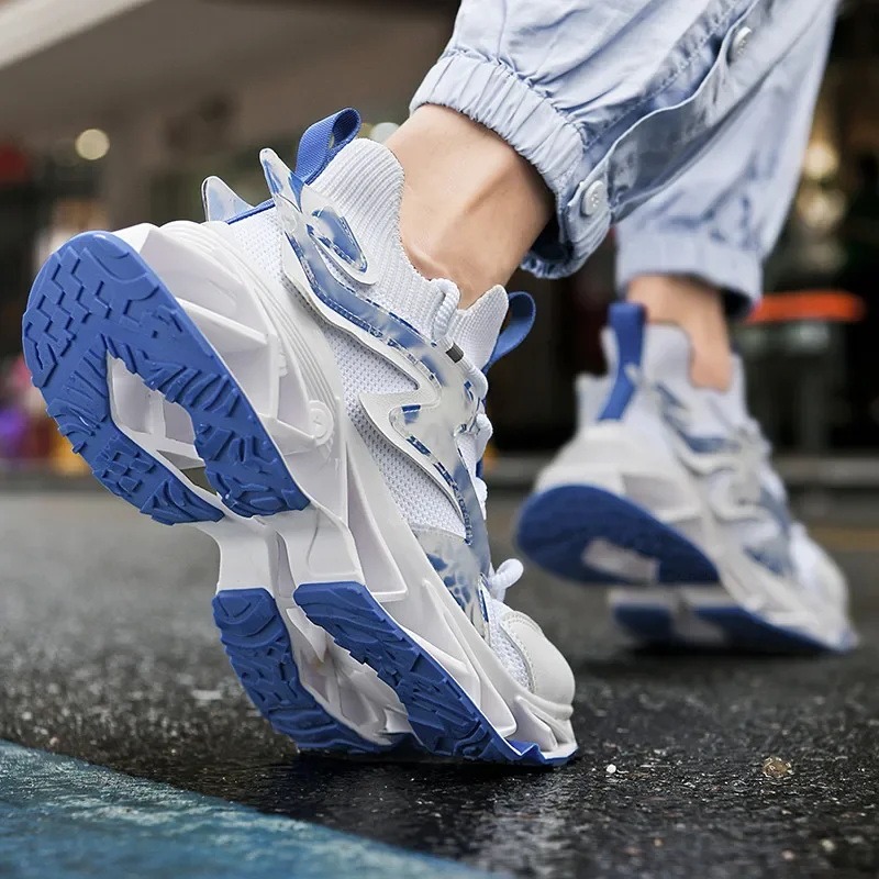 Мужские модные цветные кроссовки в китайском стиле со шнуровкой и лезвиями