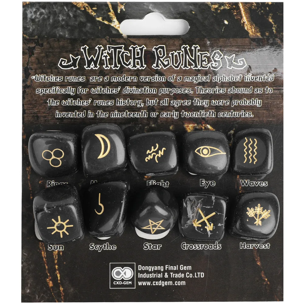10Pcs/Set Natural Obsidain Rune Stones Crystal Black Runes Stone Irregular Divination Fortune-telling Healing Meditation Gift
