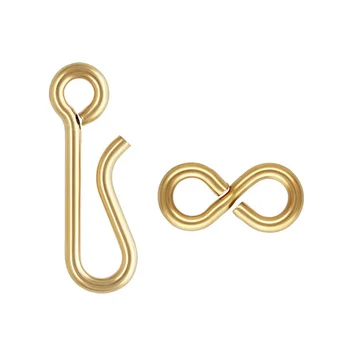14K Gold Filled Hook and Eye Clasps Infinity Link Connectors for Necklace Bracelet 1/20 14K