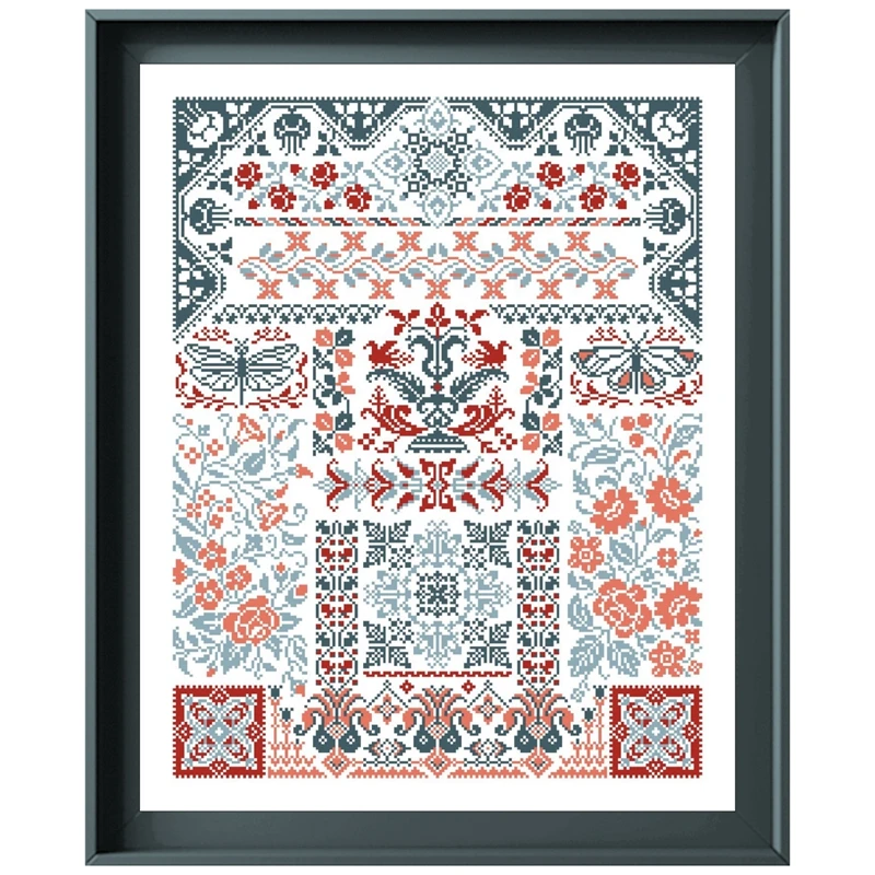 

Rose and dragonfly cross stitch kits 18ct 14ct 11ct unprint fabric cotton thread DIY embroidery kit home wall decoration