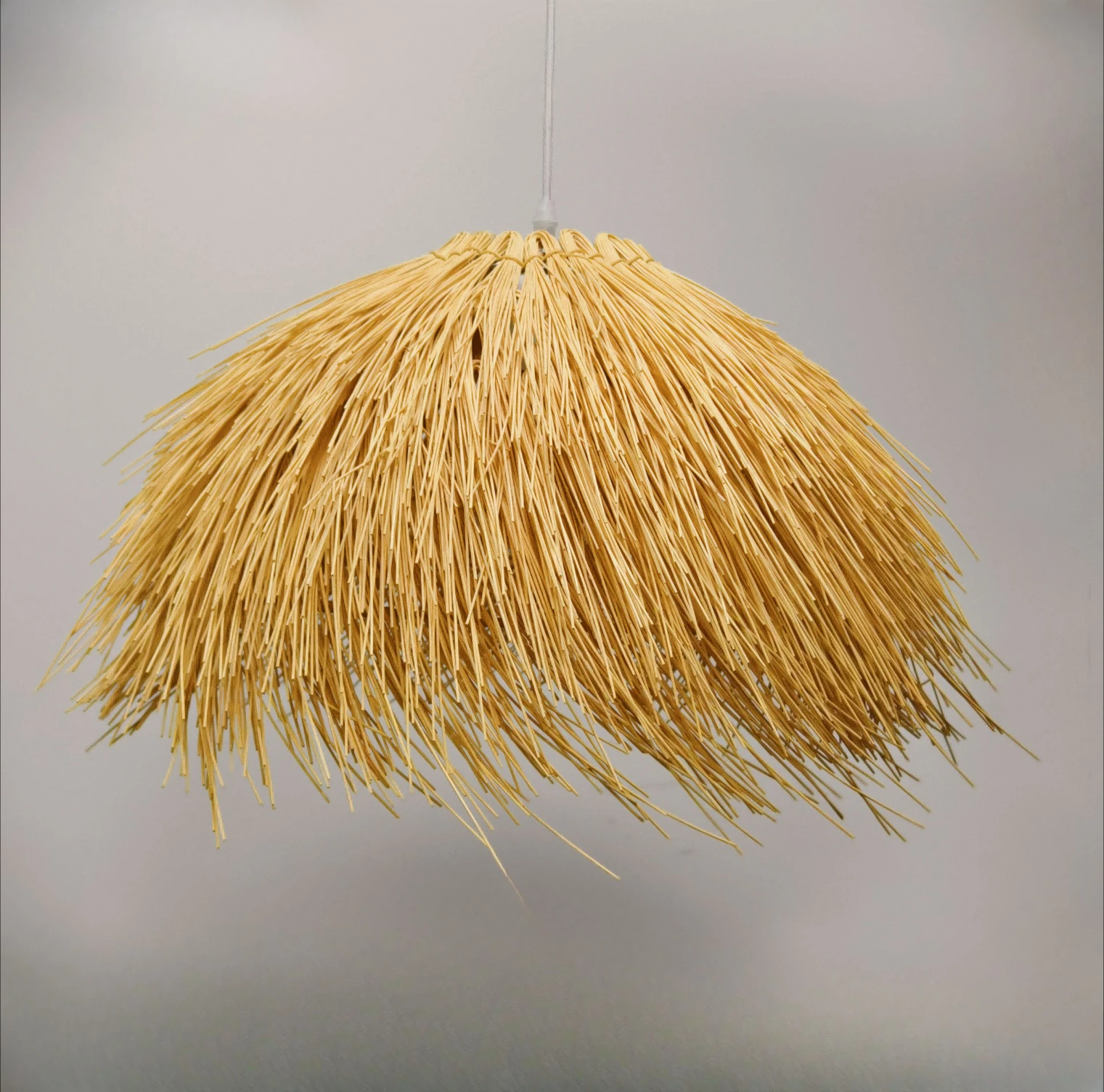 

JOYINLED Ретро люстра из ротанга E27 бежевого цвета