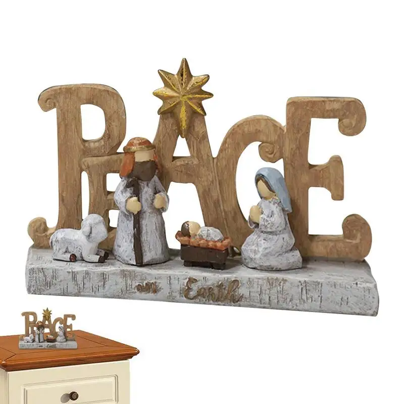 

Christmas Nativity Figurine Resin Tabletop Nativity Set Nativity Scene Christmas Decor Holy Family Religious Christmas Figurine