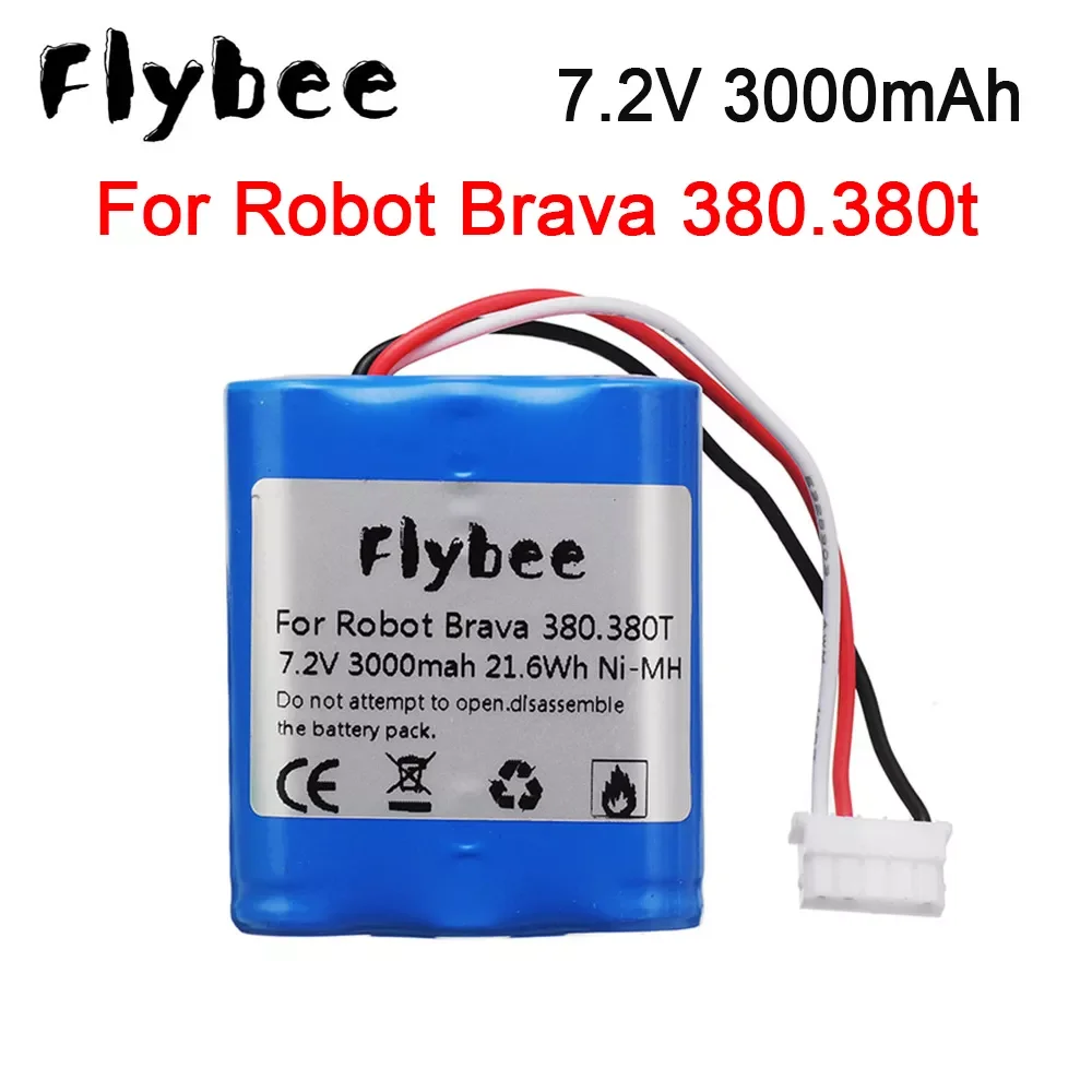 

Original iRobot Roomba Brava 380 380T Mint 5200c 7.2V 3000mAh Battery Ni-MH upgrade 2500mAh for Brava 380T Rechargeable battery