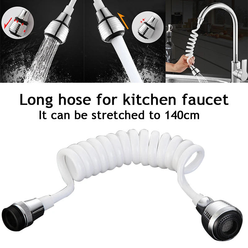 

Kitchen Faucet Extender Water Saving Tap Adapter Long Hose Bubbler Sprinkler Bathroom Nozzle Flexible Shower Accessories