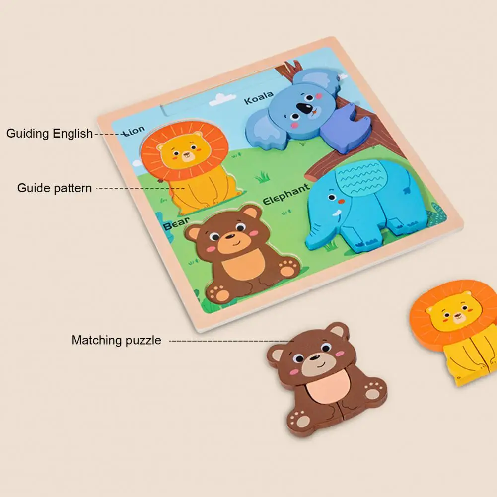 

1 Set Creative Puzzle Drawing Board Toy Deep Groove Jigsaw Toy Three-dimensional Animal Drawing Board Intellectual Development