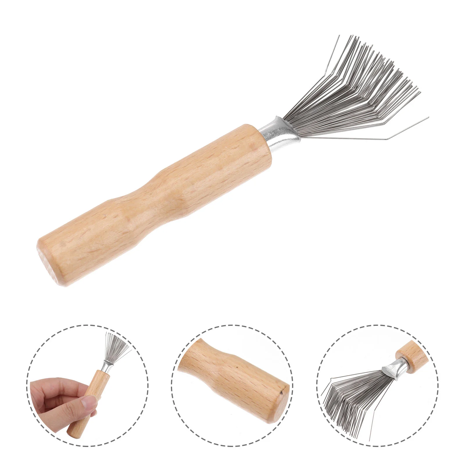 

Comb Brush Hair Cleaning Tool Cleaner Rake Metal Hairbrush Remover Handle Wooden Removal Wire Mini Claw Boar Cleans Claws Rakes