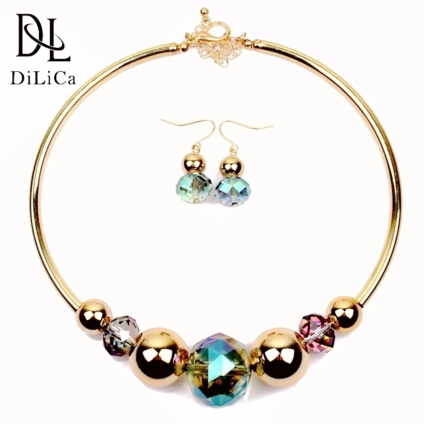 

DiLiCa Vintage Jewelry Sets for Women Fashion Statement Necklace Earrings Set Chokers Maxi Bib Necklaces