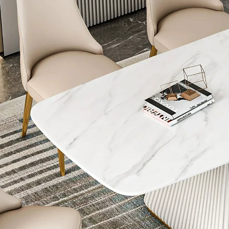 Консоль обеденный стол Роскошный декор центр каменный набор из 4 стульев