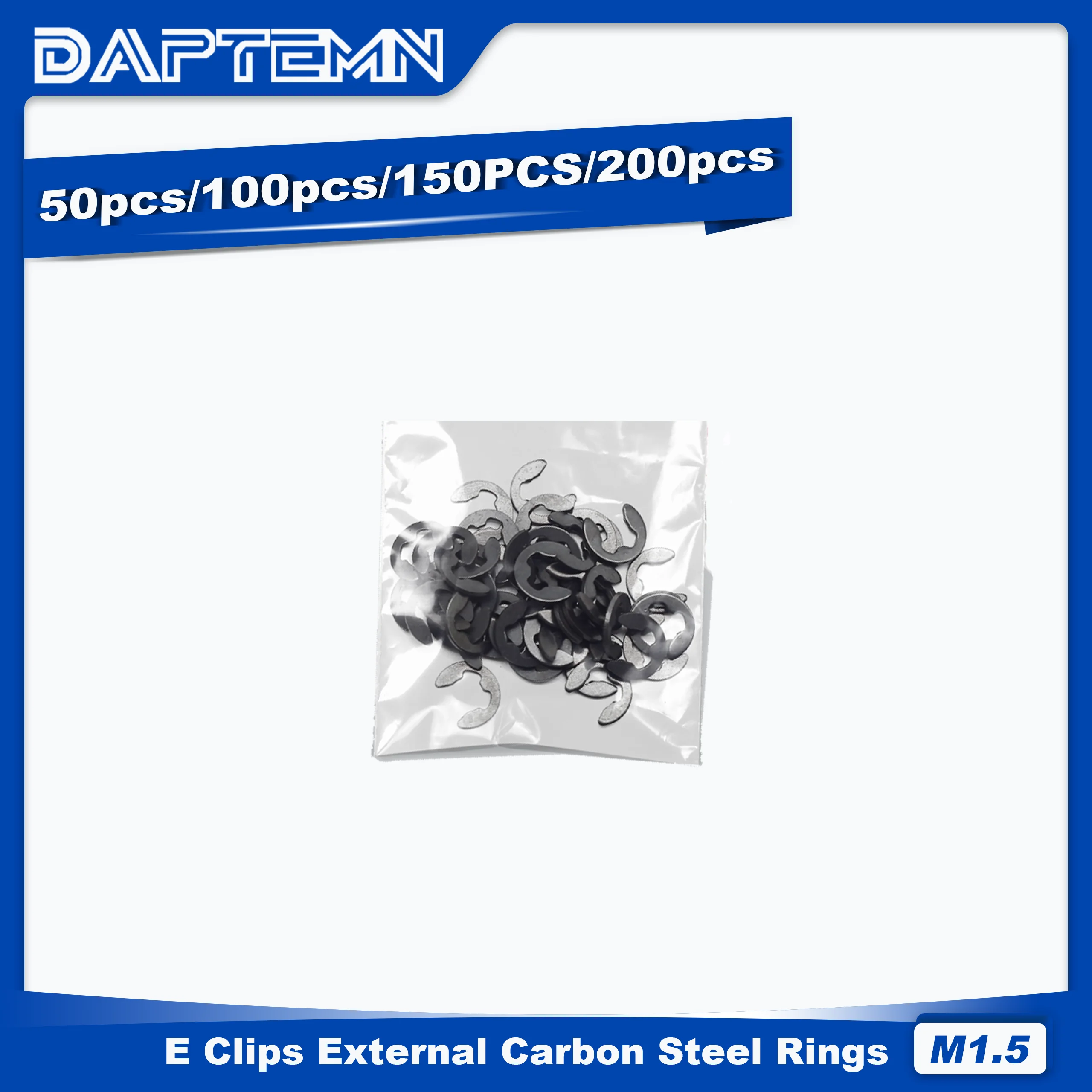 M1.5 Small E Clip Circlip External Retaining Rings Clips Carbon Steel 50PCS 100PCS 150PCS 200PCS