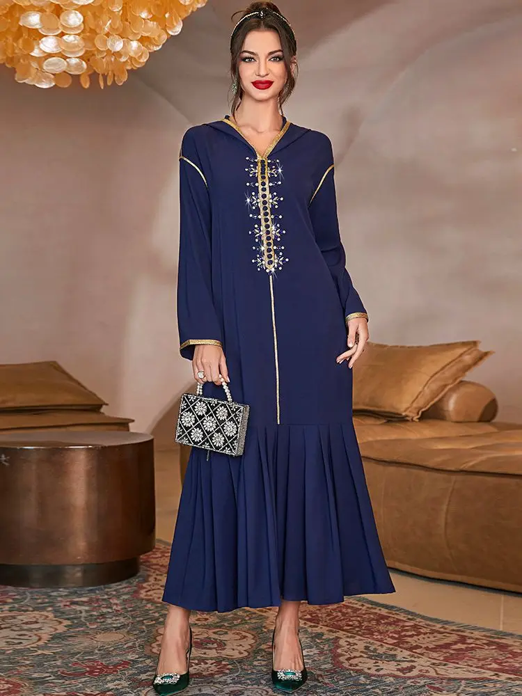 

Ramadan Eid Kaftan Abaya Dress for Women Dubai Arabic Turkey Morocco Party Islam Muslim Long Dress Robe Longue Femme Caftan 2022