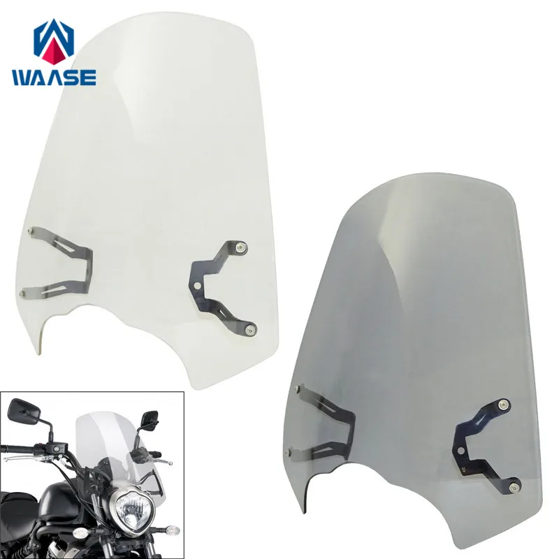WAASE ветровое стекло щит экран с кронштейном для Kawasaki Vulcan S 650 2015 2016 2017 2018 2019 2020 2021 2022