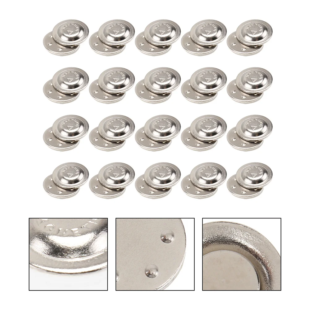 

20 Pcs Round Labels Sweater Magnet Buttons Name Badges Nickel-plated Iron Sheets DIY