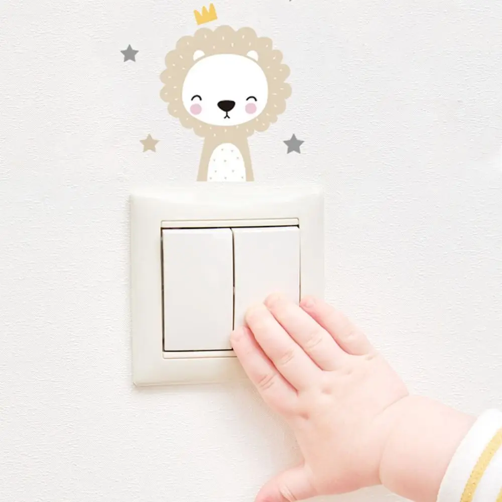 

Cute Smile Animals Background Decoration For Kids Room Smiling Face Decals Art Mural Switch Stickers Stars Wallpaper