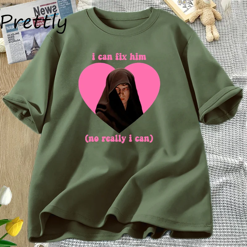 Женская хлопковая футболка с коротким рукавом принтом