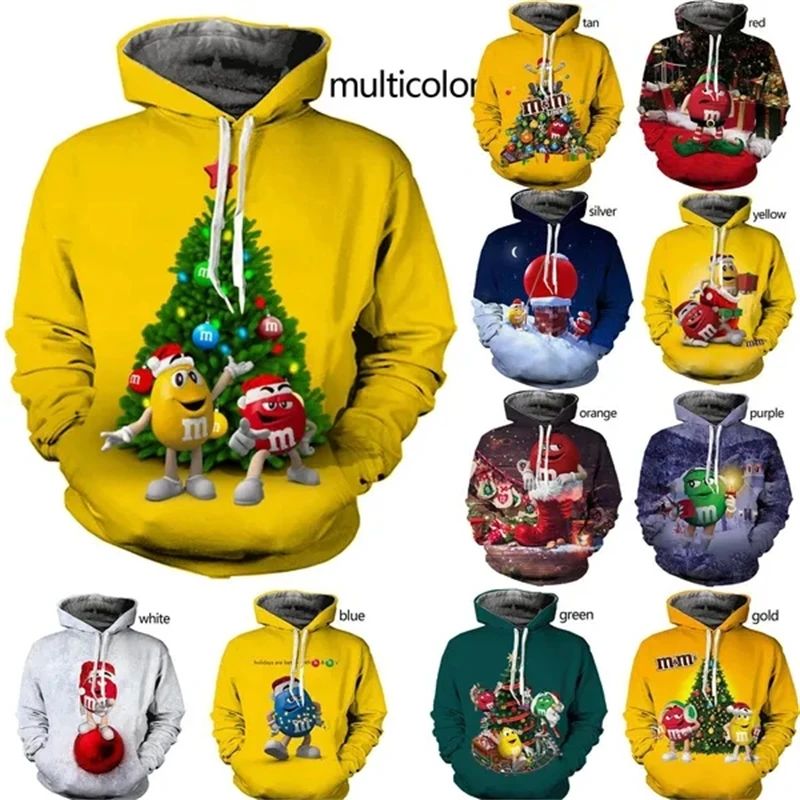 

New Chocolate Bean 3d Graphic Hoodies Fashionable Casual Funny Hoodie Men's Street Hip-hop Sports Long Sleeves Treetwear Tops