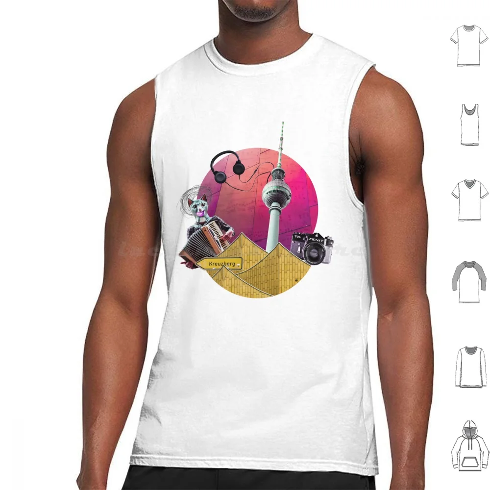 Берлинские майки с принтом из хлопка Берлин путешествия Kreuzberg крутая музыка