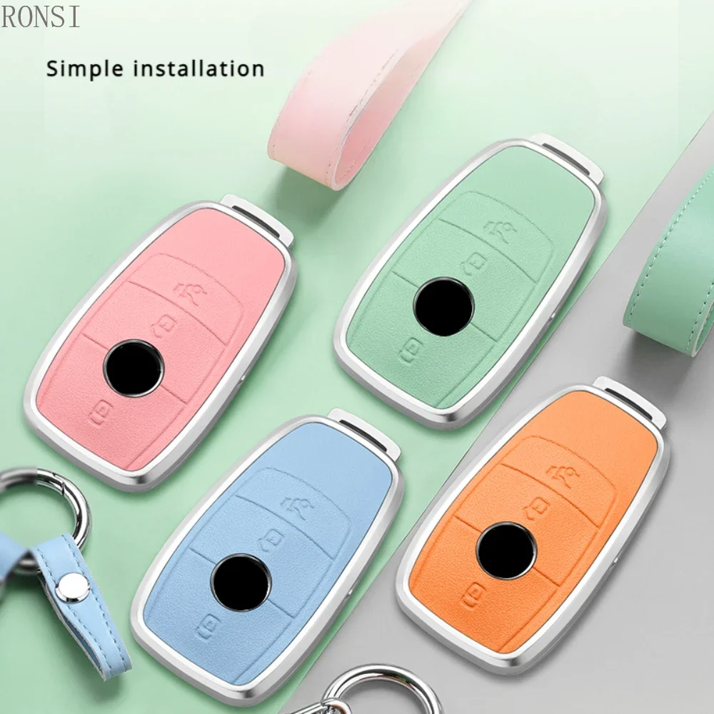 Кожаный чехол для дистанционного ключа автомобиля из сплава Mercedes Benz A C E S G Class GLC CLE