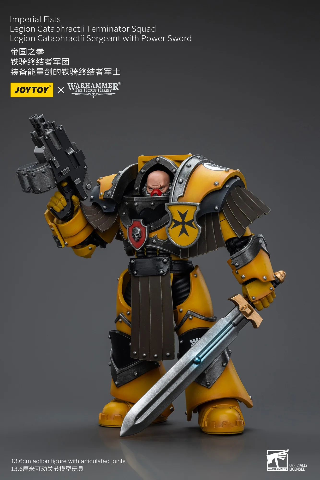 Фото JOYTOY Warhammer 1/18 фигурки императорских кулаков легион катафологии сержант с силовым мечом фигурка модель игрушка подарки для мальчика №3
