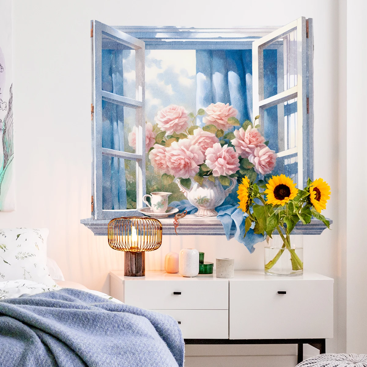 Наклейки на стены с видом окно 3D настенный декор без очков наклейки стену для