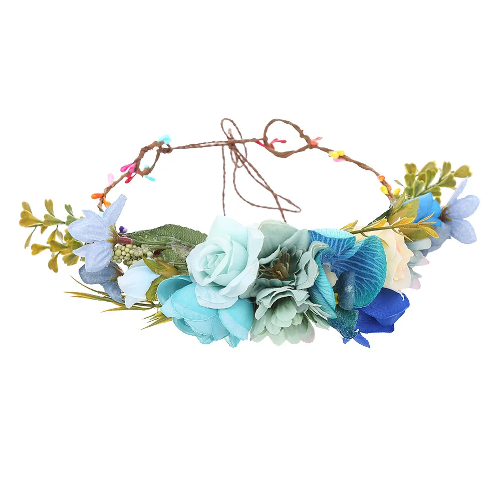 

Korean fashion holiday bohemian style headwear Bridesmaid headwear flower girl wreath crown woman headband