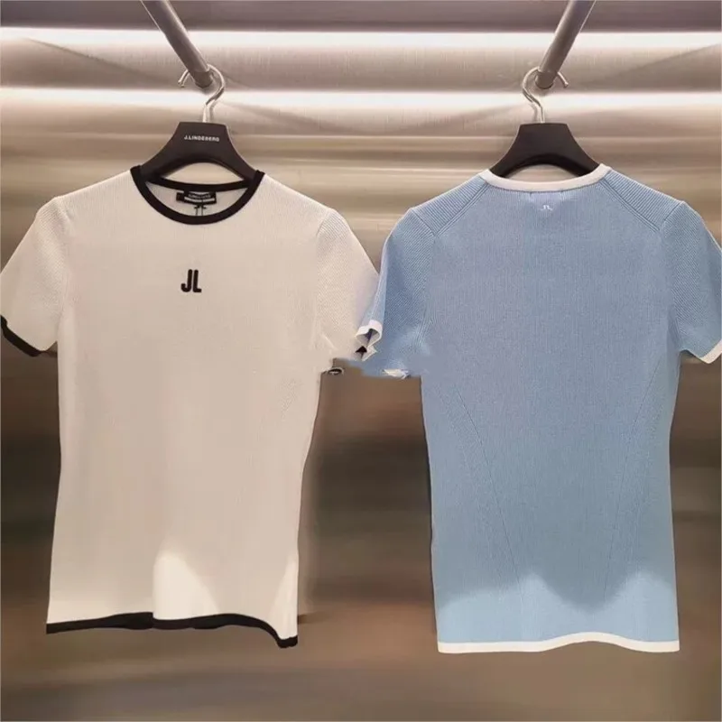 Women's  Half Sleeve Slim Fit Ribbed Knit Tee T-Shirts