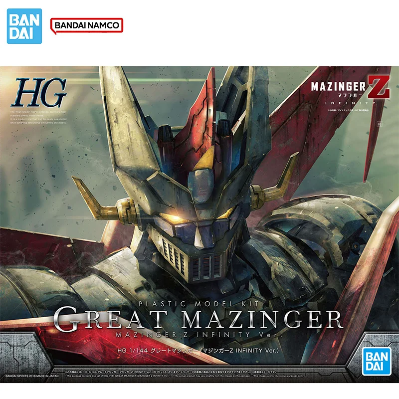 Фото Оригинальная фигурка Bandai: Модель-конструктор Mazinger Z, аниме-фигурки HG 1/144, коллекционная модель Great Mazinger, игрушка-фигурка №2