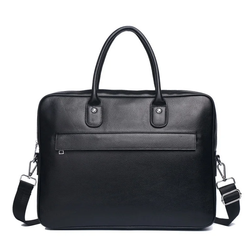 High Quality New Men's Leather Briefcase Top Tier Cowhide Business Shoulder Bag Casual Trend Large Capacity Business Laptop Bag