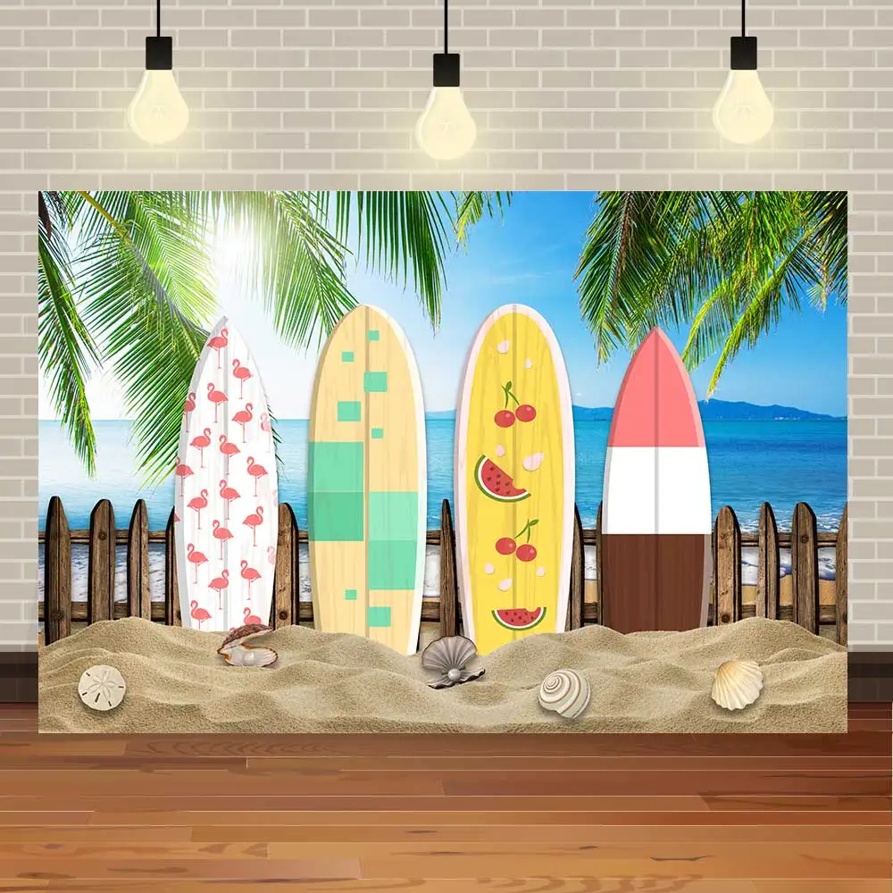 Фон для фотосъемки летняя тропическая доска серфинга Гаваи день рождения