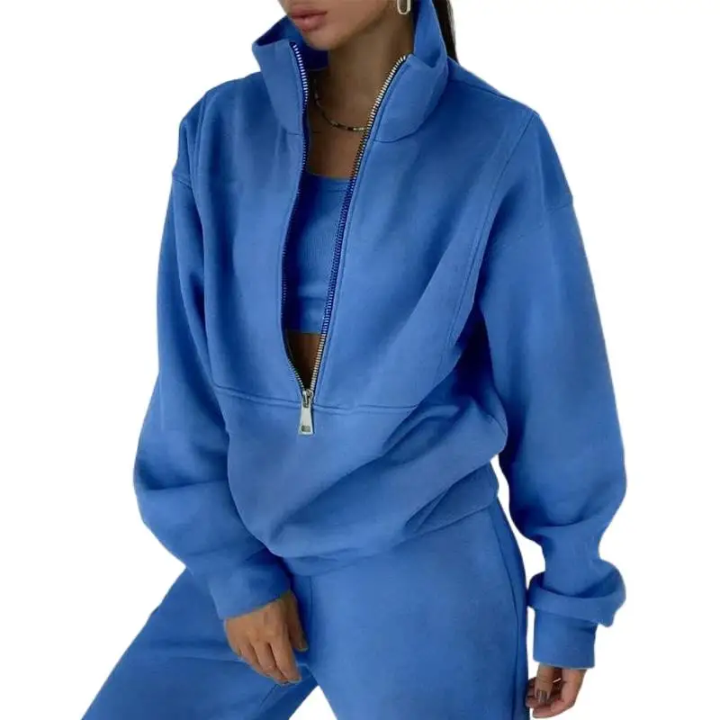

New European and American Autumn Women's Fashion Fleece Sports Casual Suit
