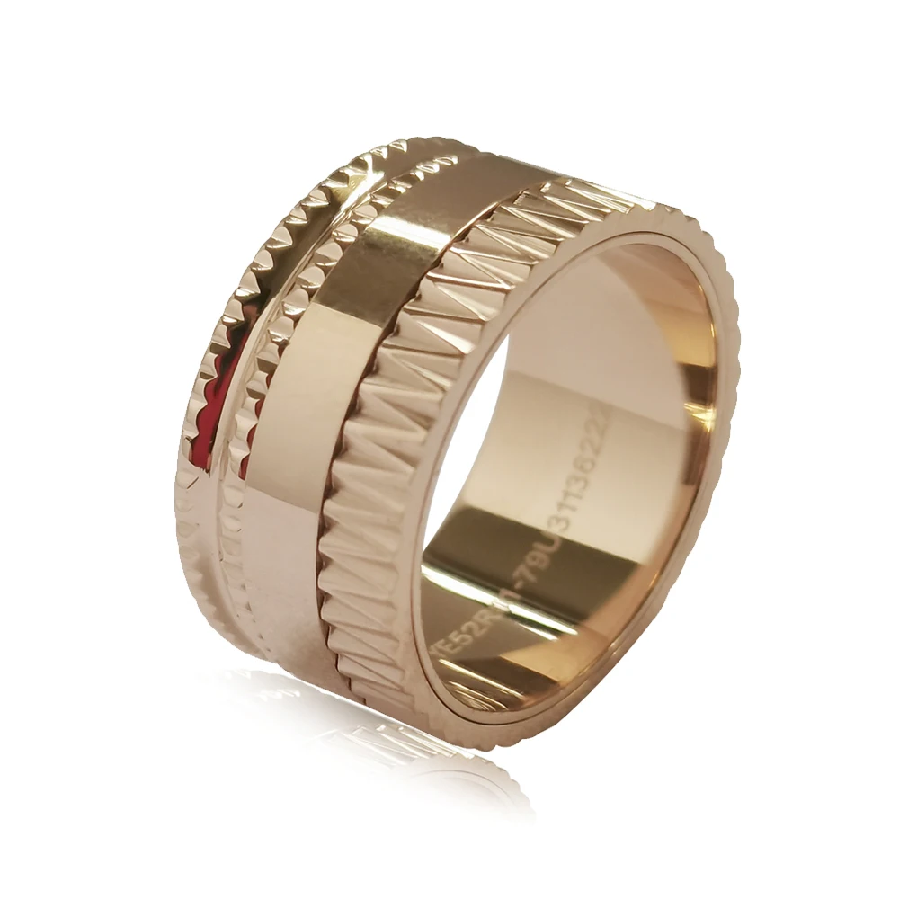 

2023 New Thread Rotatable Stainless Steel DW Ring Avant-garde Kaleidoscope Rose Gold Color Wedding Jewelry