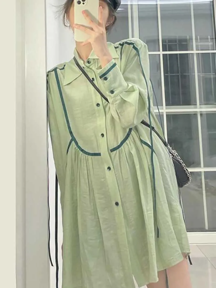 

Женское мини-платье с длинным рукавом, дизайнерское милое праздвечерние чное платье в Корейском стиле для женщин, летние шикарные халаты-по...