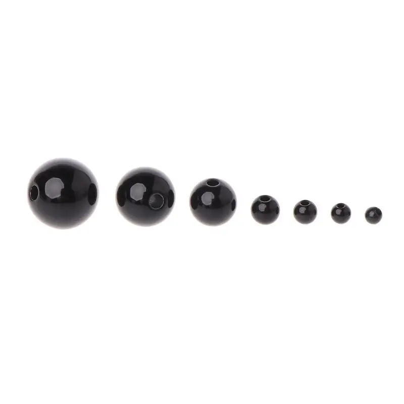 

100 шт., чёрные безопасные бусины для кукольных глаз, 3-12 мм